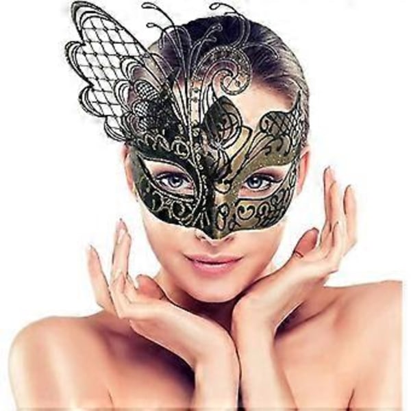 Venice Butterfly Maskeradmask Dam/halloween/karneval/fest/bal/bröllop (Röd)