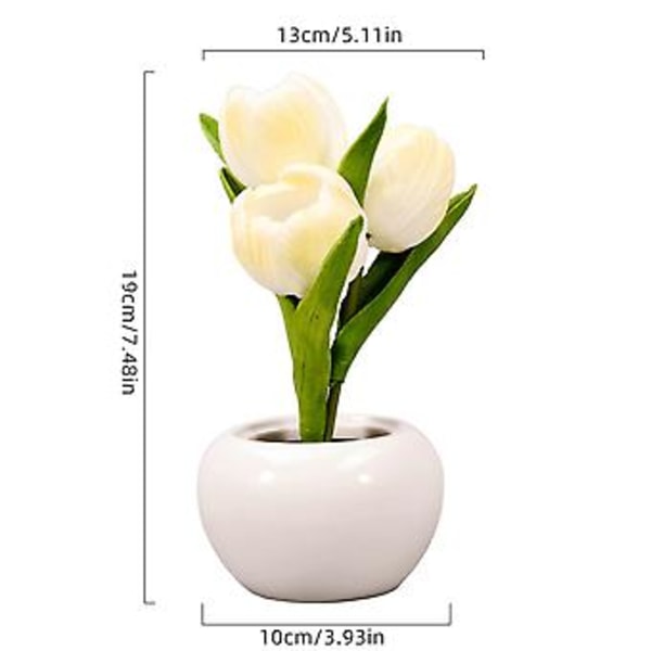 Ny LED Tulip Nattlys Simuleringsblomst Bordlampe Atmosfære Lampe Hjemmeinnredning (Oransje)