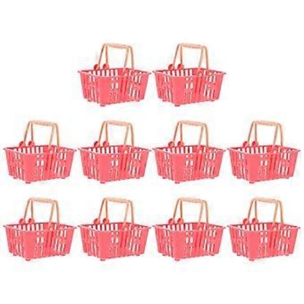 10 stk Mini Tote Kurver Dukkehus Handlekurver Håndholdte Kurver Leker for Barn