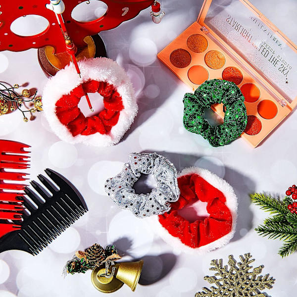 4 stk. jule scrunchie stor størrelse sød elastisk scrunchie hoved