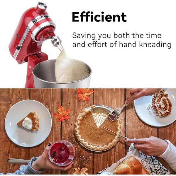 Dej-krog til Kitchenaid pastatilbehør, rustfrit stål