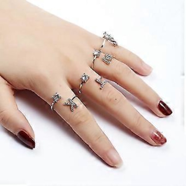 Fingerringar enkelhet engelska bokstäver ringar mode smycken knogringar (Y Guld)