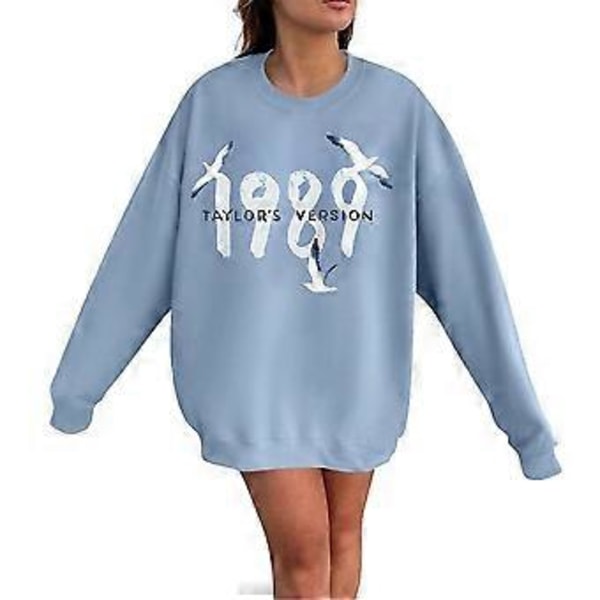 Taylor 1989 Crew Neck -paidat naisille ja miehille - Oversized Crewneck 1989 -collegepaita pitkähihainen konserttipusero faneille lahjaksi (M)