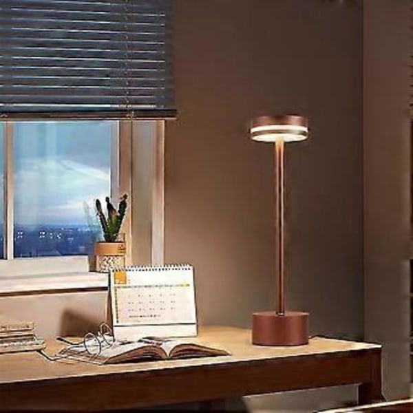 Ladattava johdoton LED-pöytävalaisin, 3 värilämpötilaa, himmennettävä, USB-pöytävalaisin kotiin ( )