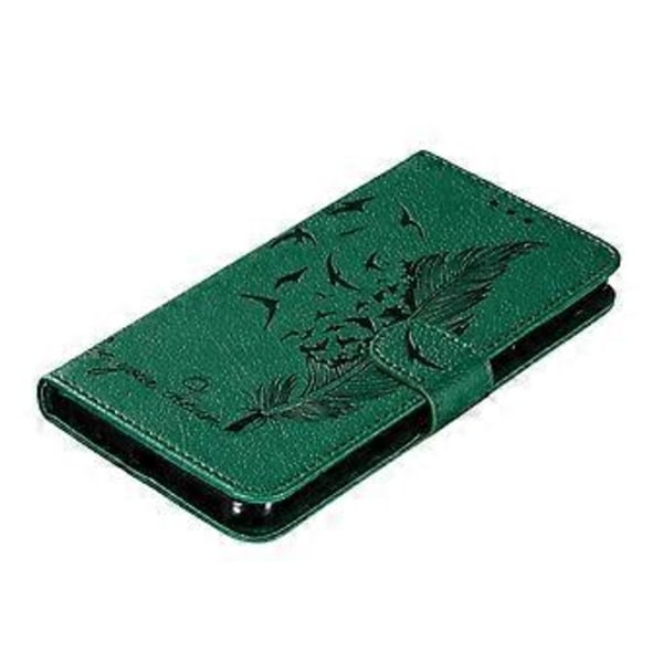Litchi Design Imprint Feather Læder Telefon Case med Wallet Stativ til Nokia 7.2