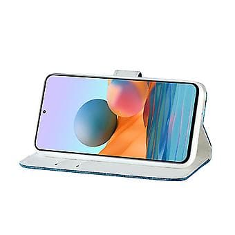 Nahkainen kotelo Xiaomi Redmi Note 10 Pro:lle (Sininen)