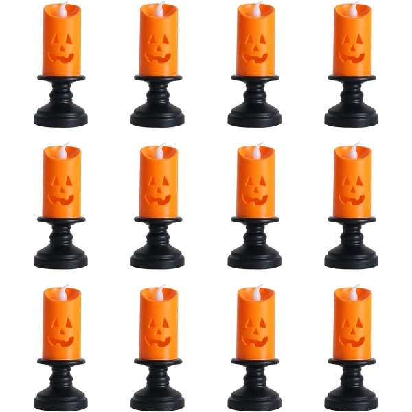 LED Tea Lights Candles,12 Pack Halloween Battery Tea Lights Pumpk