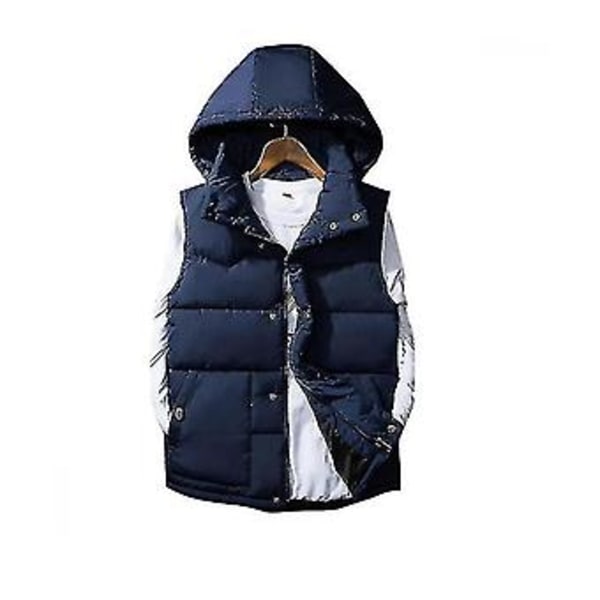 Herrar Höst Ärmlös Vadderad Väst (2XL blå)