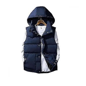 Mænds Efterårs Ærmeløs Vatteret Vest (2XL blå)