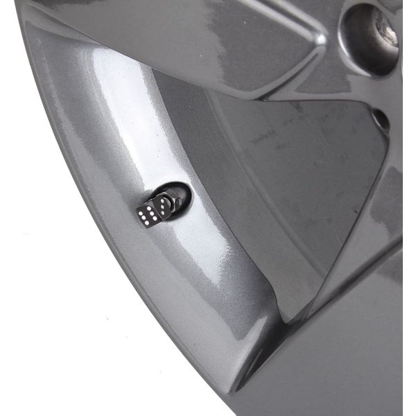 Hjulventilhattar för fordon i aluminiumlegering, tärningsstil, svart, 4 st