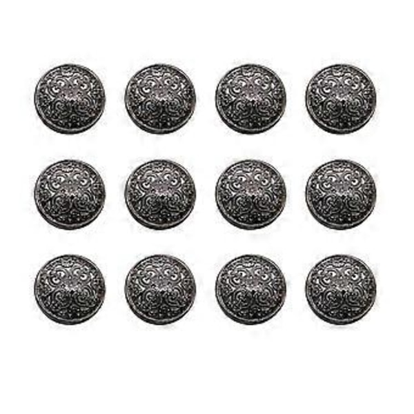 30 st 25 mm Stilfullt Metallspänne Utskurna Knappar Hantverksverktyg Dunknapp DIY Syknappar för Dekorationsbruk (Svart)(2X2cm Svart)