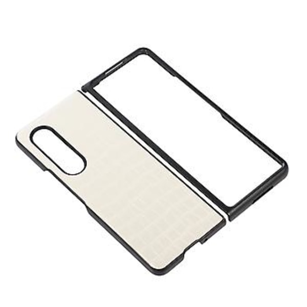 Krokodil-Texturerat PU-Läderfodral för Samsung Galaxy Z Fold4 (Vit)