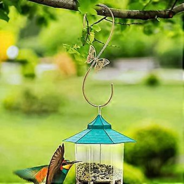 2 stk. Fuglefoderkroge Elegant sommerfugledekoration Metal Multifunktionelle S-formede bøjler Udsøgte holdere til haven Qinhai (Gylden)