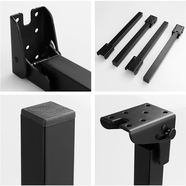 Set med 4 hopfällbara bordsben 35 CM, 90 graders hopfällbara bordsben, svarta hopfällbara soffbordsben för