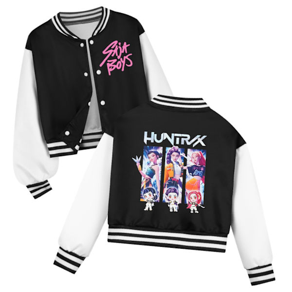 K-Pop Devil Hunter Barn Cropped Baseballjacka Set, Vardagskläder 140cm