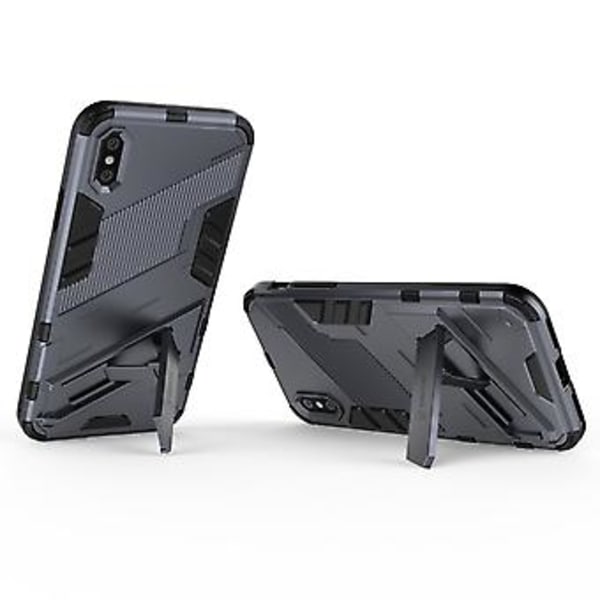 PC + TPU iskunkestävä kotelo iPhone X / XS:lle (Harmaa)