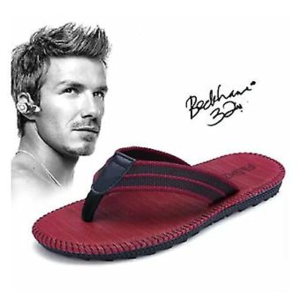 Menn og kvinner Mote Trend Flip Flops Hjemmesko Anti-Skli Strand Sy Cool Student Klipp Utesko (39 rød)