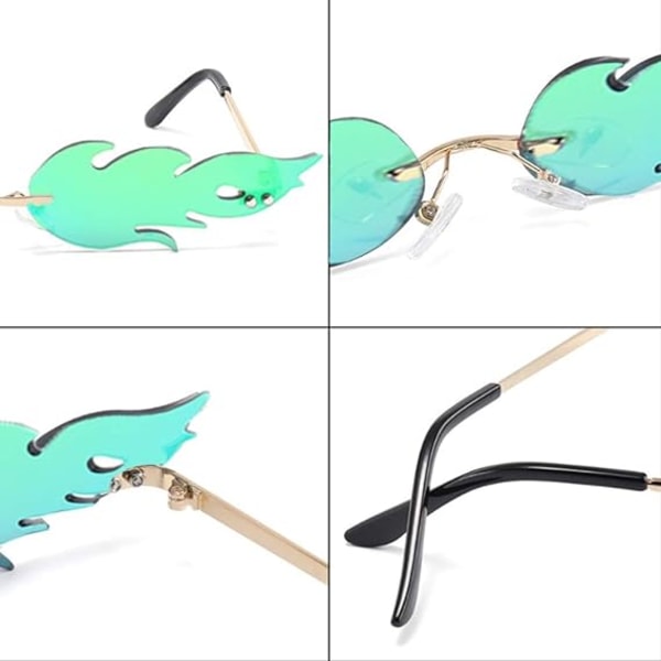 Flamformade solglasögon Metallglasögonbågar för män，UV400 bågar