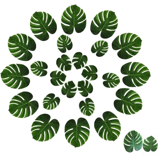 24 stk. Kunstige bløde palmeblade, bladsimulation, tropiske planter
