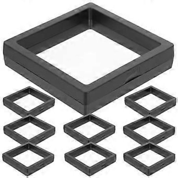 12 stk. Flydende Smykkeramme Display Holder Stande 3D Mønt Display Case