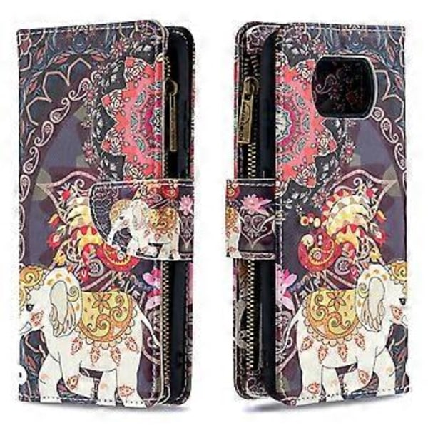 BF03 Kuvioitu vetoketjullinen nahkapuhelinkotelo Xiaomi Poco X3/Poco X3 NFC:lle
