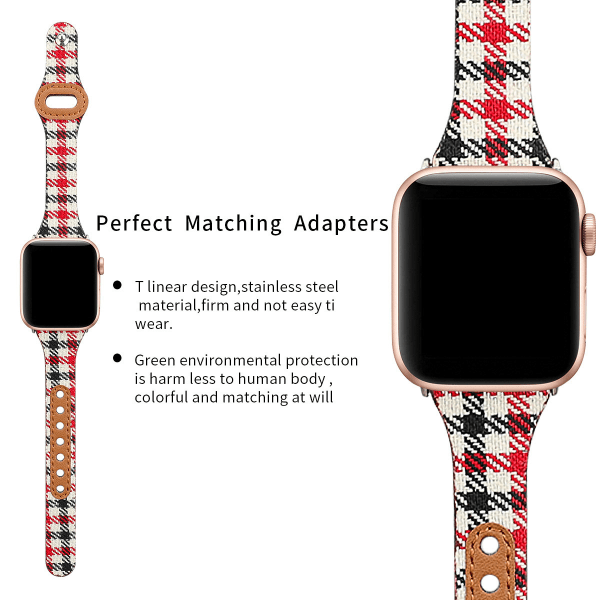 Rouge Kompatibel til Apple Watch Rem 41mm 40mm 38mm Rem