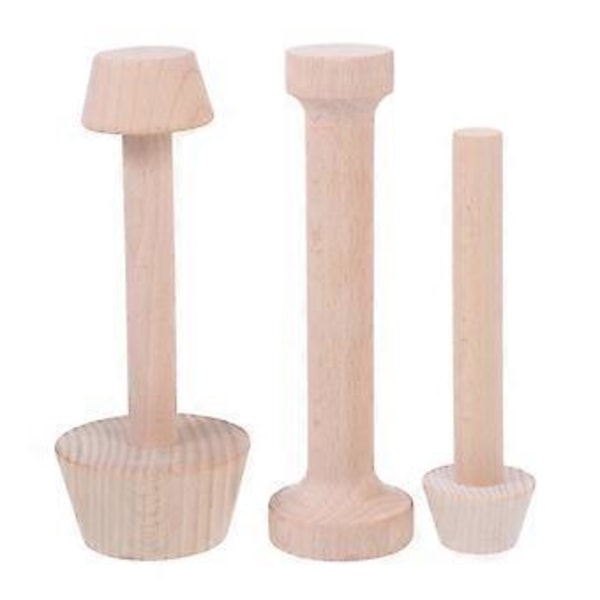 3 st Trä Äggtarteformar Non-stick Mini Liten Paj Muffin Bakform Bakredskap