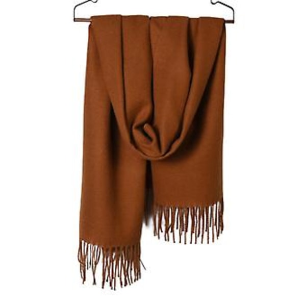 Vintertartan skjerf - Kvinner Lange Skjerf Varmt Ull Britisk Stil Spinning Tassel Sjal Stole For Kvinner Damer, Karamell