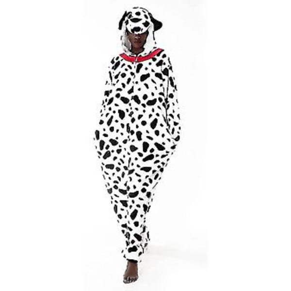 Snug Fit Unisex Voksen Onesie Pyjamas Dyr Enkeltdel Halloween Kostume Nattøj -r (11-12 år Dalmatiner)