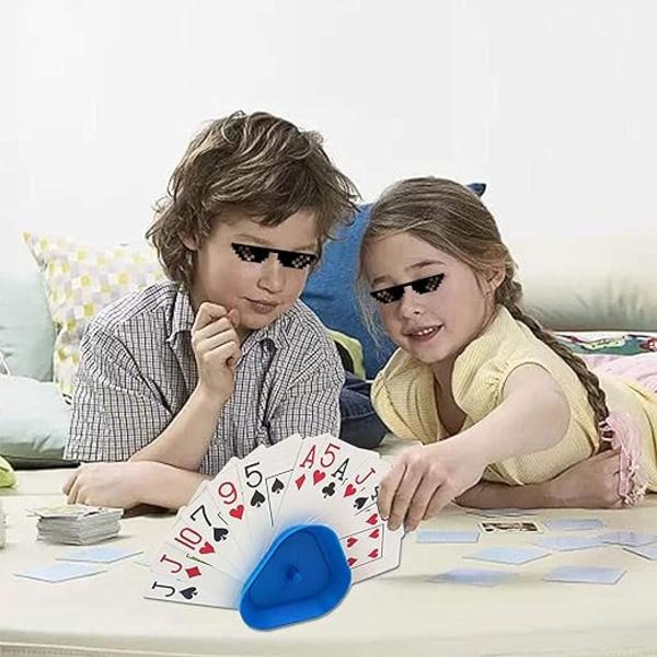 Plastikk Poker Stativ Holder Spillkort 4 Stk Barn Spillkort