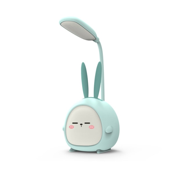 (Blå kanin) Bärbar LED-bordslampa med söt kanin nattlampa, hopfällbar läslampa för sovrummet