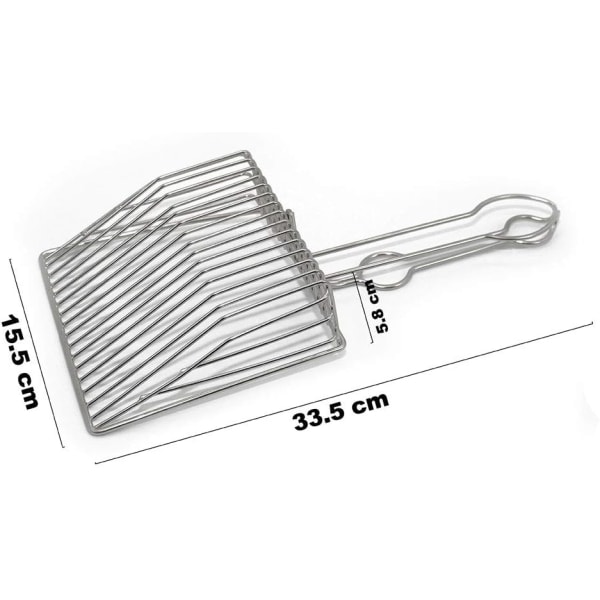 Argent (écart de 0.5 cm) - Spade à litière pour chat en métal