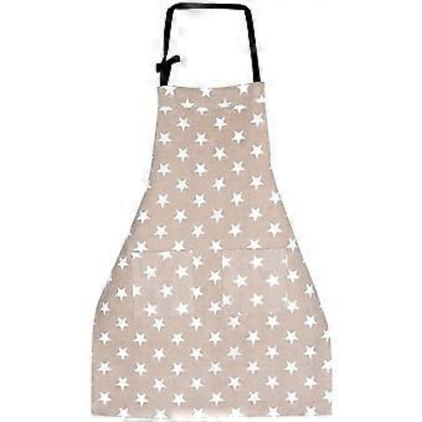 Justerbart köksförkläde med stjärndesign, förkläde med fickor för kvinnor, perfekt för bakning och hushållsarbete