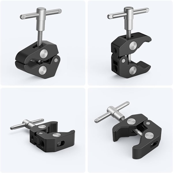 Super Clamp -pakkaus, 2 kpl, jalustajalkoihin, kameramonitoriin, LED-valoon