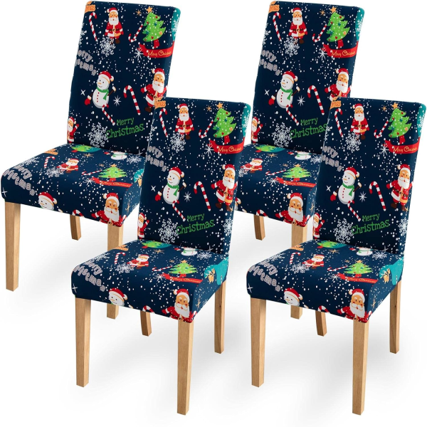 Julstolsöverdrag, 4 stycken stretchiga matstolsöverdrag, Uni