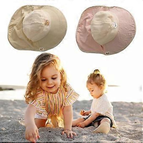 Baby Mesh Bucket Hatt Fiskehatt Mjukt Brätte Panama Hatt för Barn Unisex Nackskydd Fiskehatt Utomhusaktivitet Solhatt (Risvit björn)