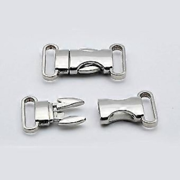 2 kpl Metallisia sivuvapautussolkia Säädettävät pikalukot DIY-askartelutarvikkeet (Musta)(Hopea)
