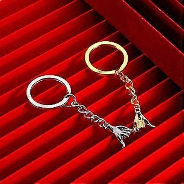 2 stk. Nøkkelring for par Søte beste venner Anheng Nøkkelring Lekne elskere Matchende nøkkelringer Valentinsdags smykkegave Gull (Gull)