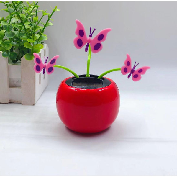 Solcells-dansande blomma, solcells-bilsdocka, bildekoration, solcells-bil