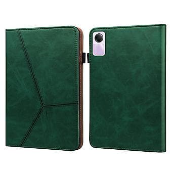 Randig Läderfodral för Xiaomi Redmi Pad SE (Grön)