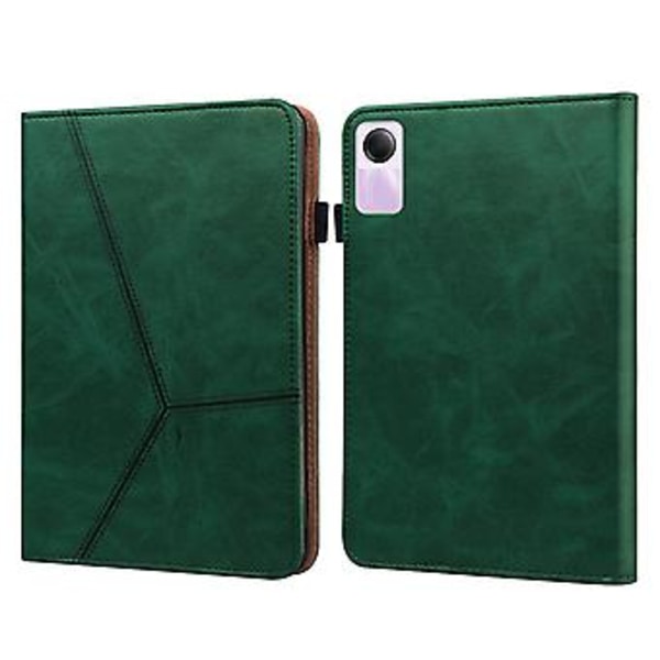 Stribet Læder Tablet Etui Til Xiaomi Redmi Pad SE (Grøn)