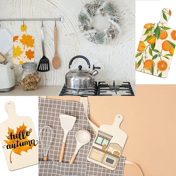 DIY Thanksgiving Jul 6-delad Trä Mini Skärbräda med Handtag