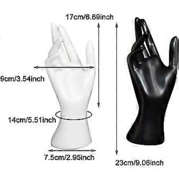 2 stk. Kvinne Mannequin Hånd Smykke Display Holder Armbånd Halskjede Ring Klokke Stativ