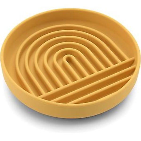 DLM Skål Silikon Langsom Foder til Hunde & Hvalpe Langsom Spisning Moderne Læk Mat Design Reducerer Slugning Opvaskemaskine Passer til Alle Racer Grøn (B)