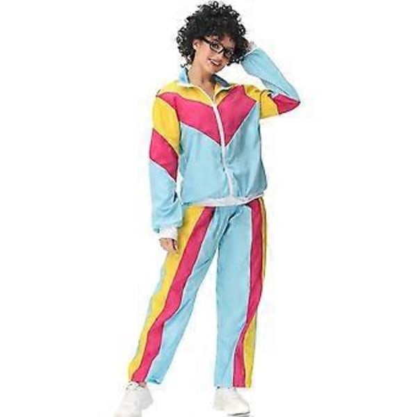Rave-outfit för damer, glänsande crop top-hoodie, metalliska lediga långbyxor, hoodie-träningssweatshirt, discodans-klubbkläder (X-Large Sky Blue)
