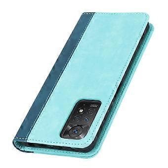 Til Xiaomi Redmi Note 11 Pro etui kalvetekstur 3 kortpladser farvesplejsning læder telefoncover (stil E)