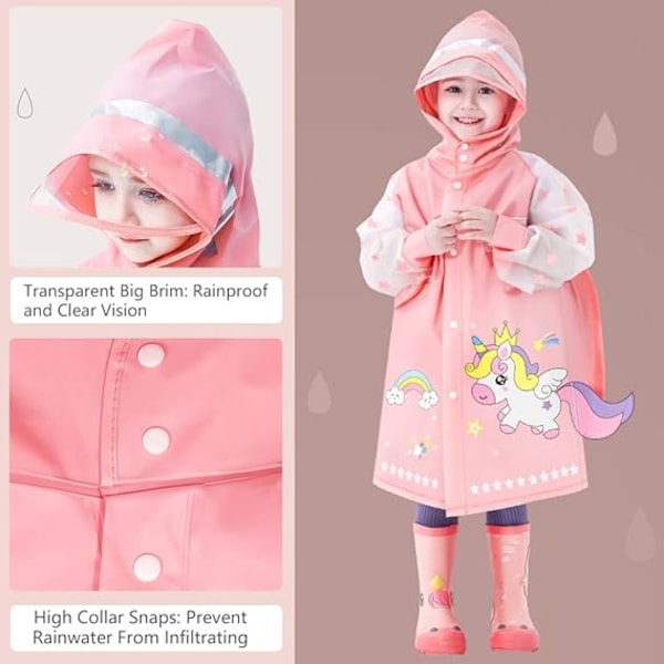 1 Piece Raincoat for Kids Boys and Girls Lightweight Raincoat Cut