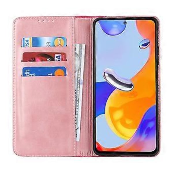 Til Xiaomi Redmi Note 11 Pro Etui Kalveskindstekstur 3 Kortlommer Farvesammensætning Læder Telefon Cover (Style F)