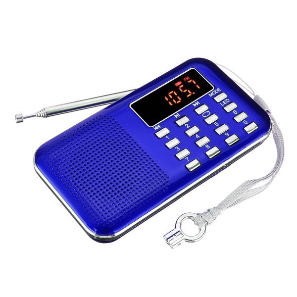 Bärbar automatisk digital FM AM SW Mini-radio LCD-skärm Högtalare MP3