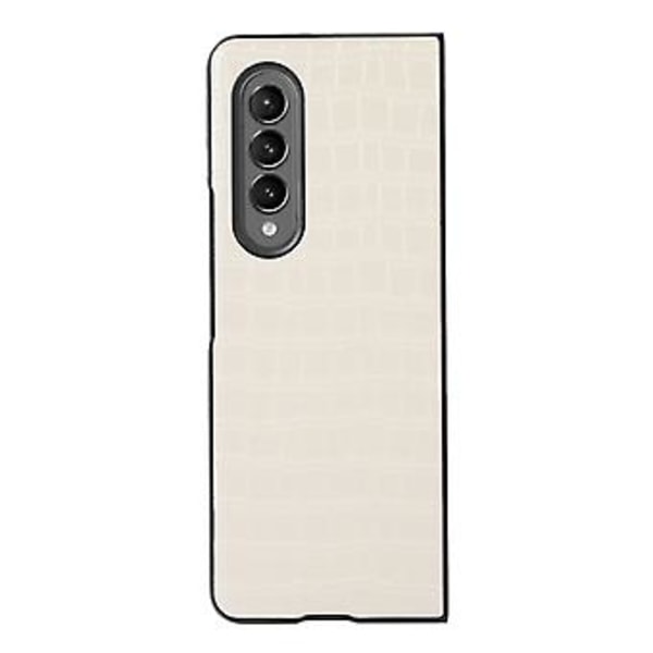 Krokodil-Texturerat PU-Läderfodral för Samsung Galaxy Z Fold4 (Vit)